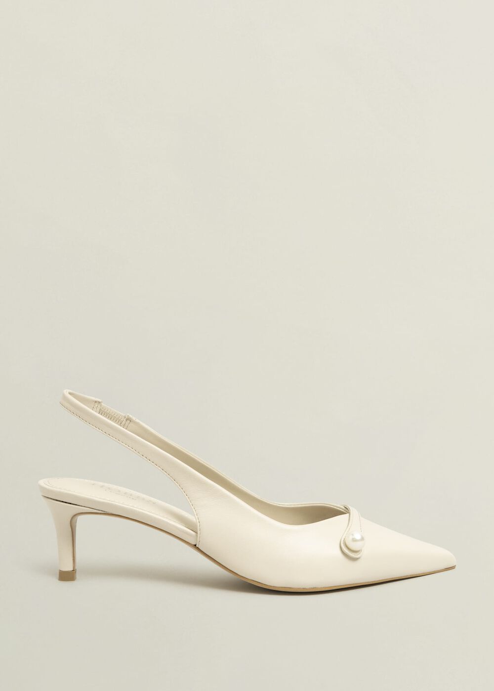 Serena Leather Slingbacks, Buttercream, hi-res