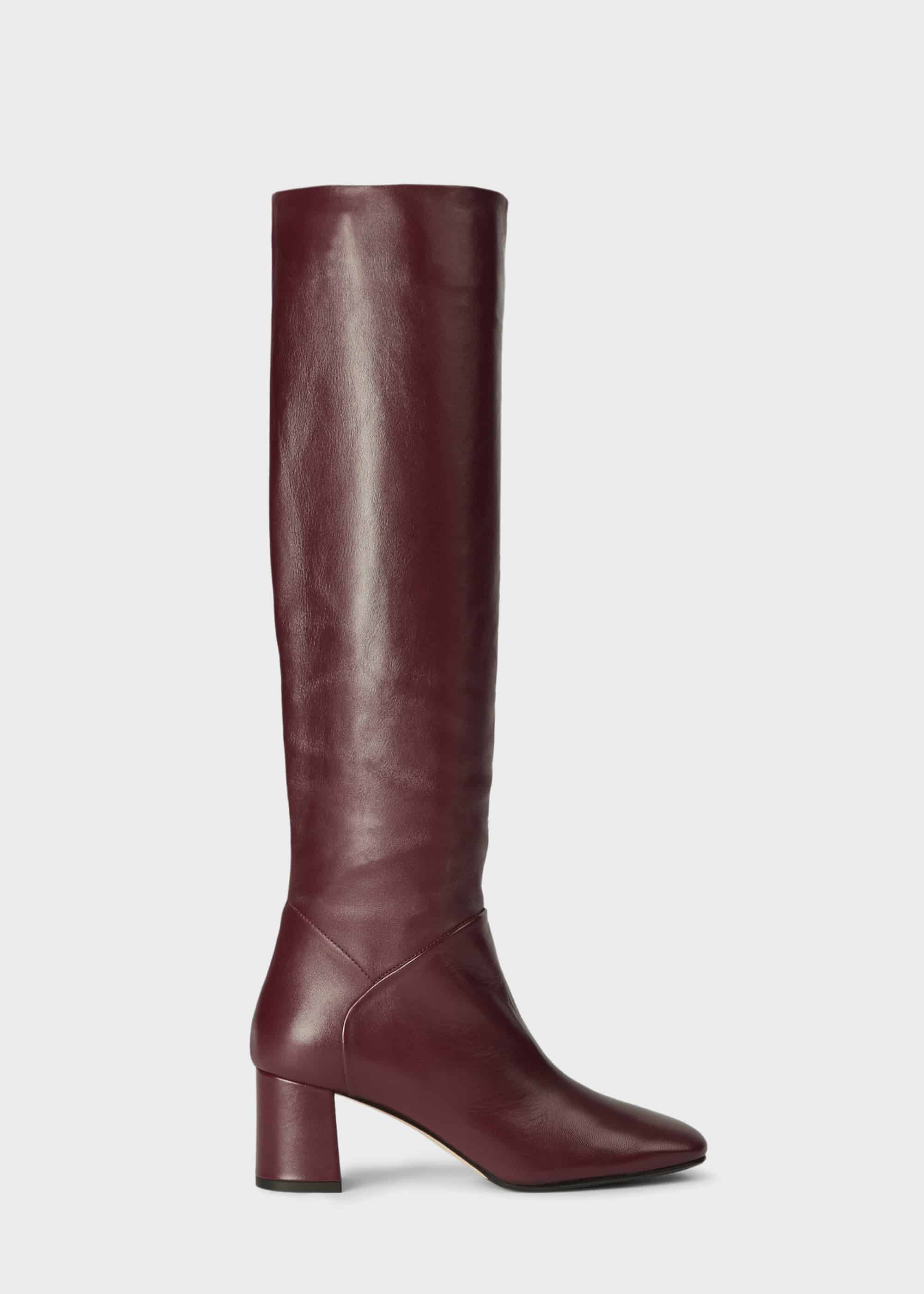 burgundy knee boots