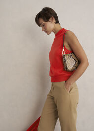 Priya Knitted Vest, Hibiscus Red, hi-res