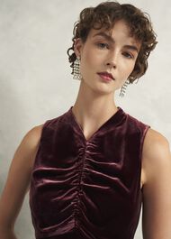 Isleworth Velvet Dress With Silk, Cocoa Brown, hi-res