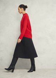 Adley Ponte Skirt, Black, hi-res