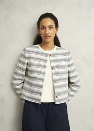 Longcross Jacket, Ivory Navy, hi-res
