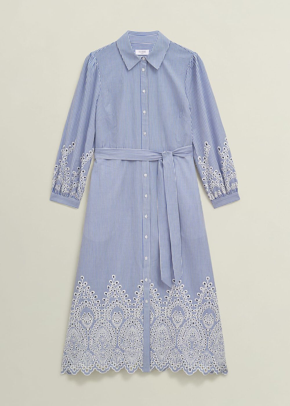 Juliette Cotton Dress, Blue Ivory, hi-res