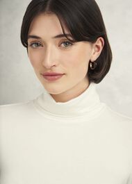 Mischa Roll Neck Top, Hobbs Ivory, hi-res
