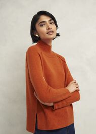 Lorraine Wool Blend Sweater, Burnt Orange, hi-res