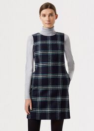 Robbie Wool Dress, Navy Multi, hi-res