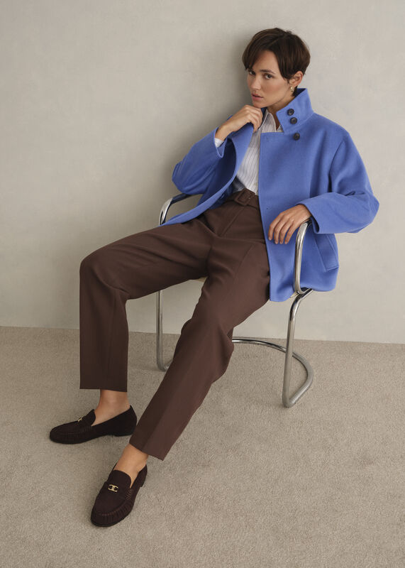 Remi Wool Blend Funnel Neck Jacket