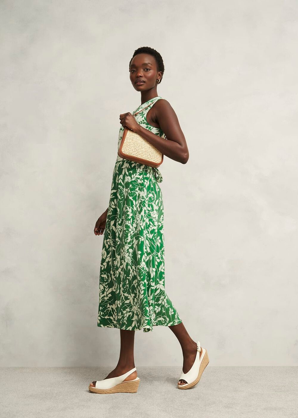 Petite Maddie Dress, Green Cream, hi-res