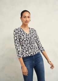Simmy Printed Top, Navy Multi, hi-res