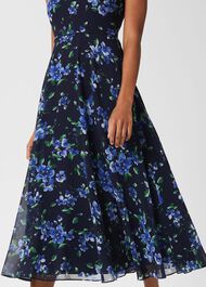 Carly Floral Midi Dress, Navy Blue, hi-res