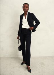 Petite Maya Straight Trousers, Black, hi-res