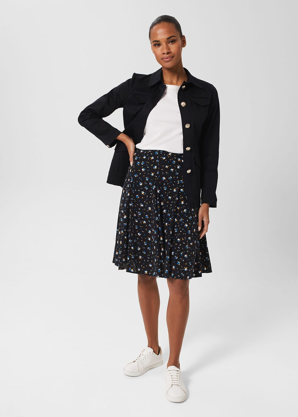 Inez Skirt, Navy Multi, hi-res