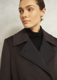 Edgely Wool Coat, Dark Brown, hi-res