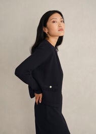 Petra Knitted Jacket, Hobbs Navy, hi-res