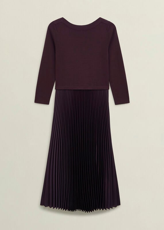 Petite Lucinda Knitted Pleated Midi Dress