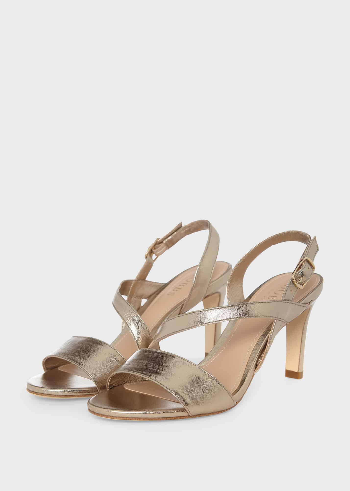 Pale Gold Pettigo Ankle-Strap Sandals | Ravel