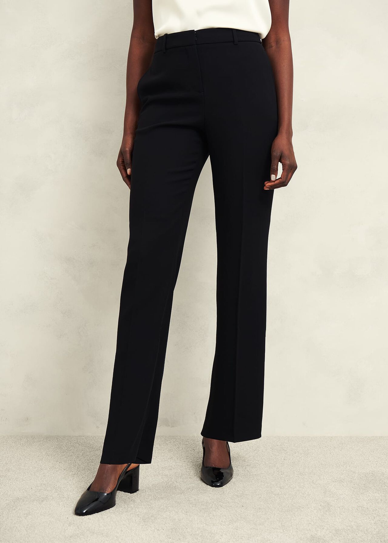 Petite Maya Straight Trousers, Black, hi-res