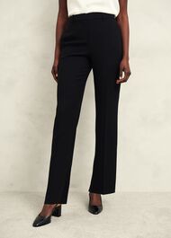 Petite Maya Straight Trousers, Black, hi-res