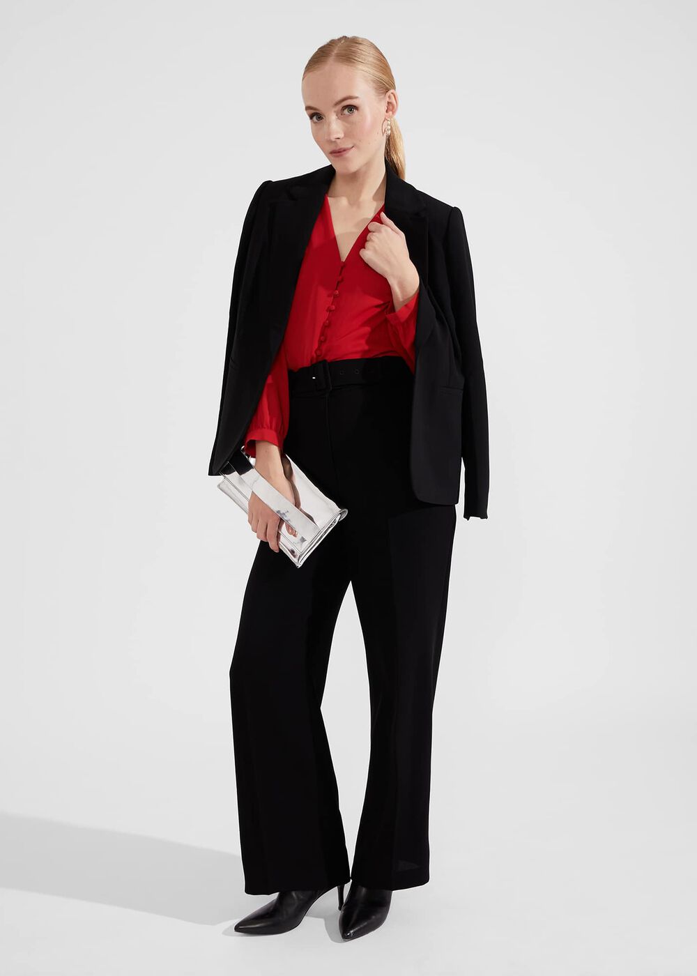 Magnolia Blouse, Currant Red, hi-res