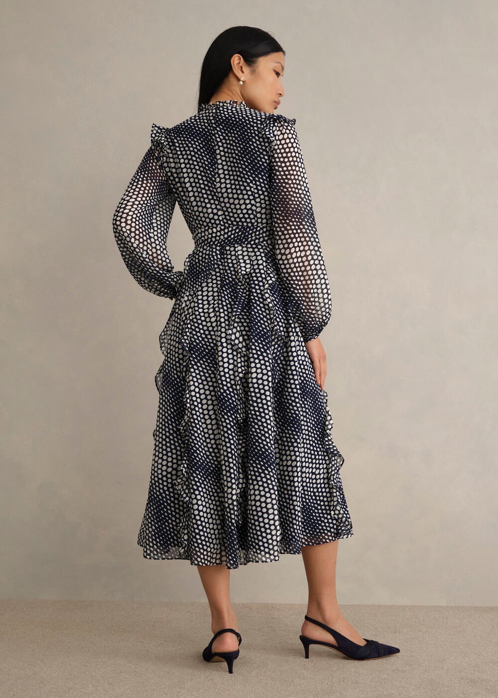 Petite Miriam Dress, Midnight Cream, hi-res