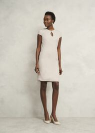 Oriana Tweed Dress, Oyster, hi-res