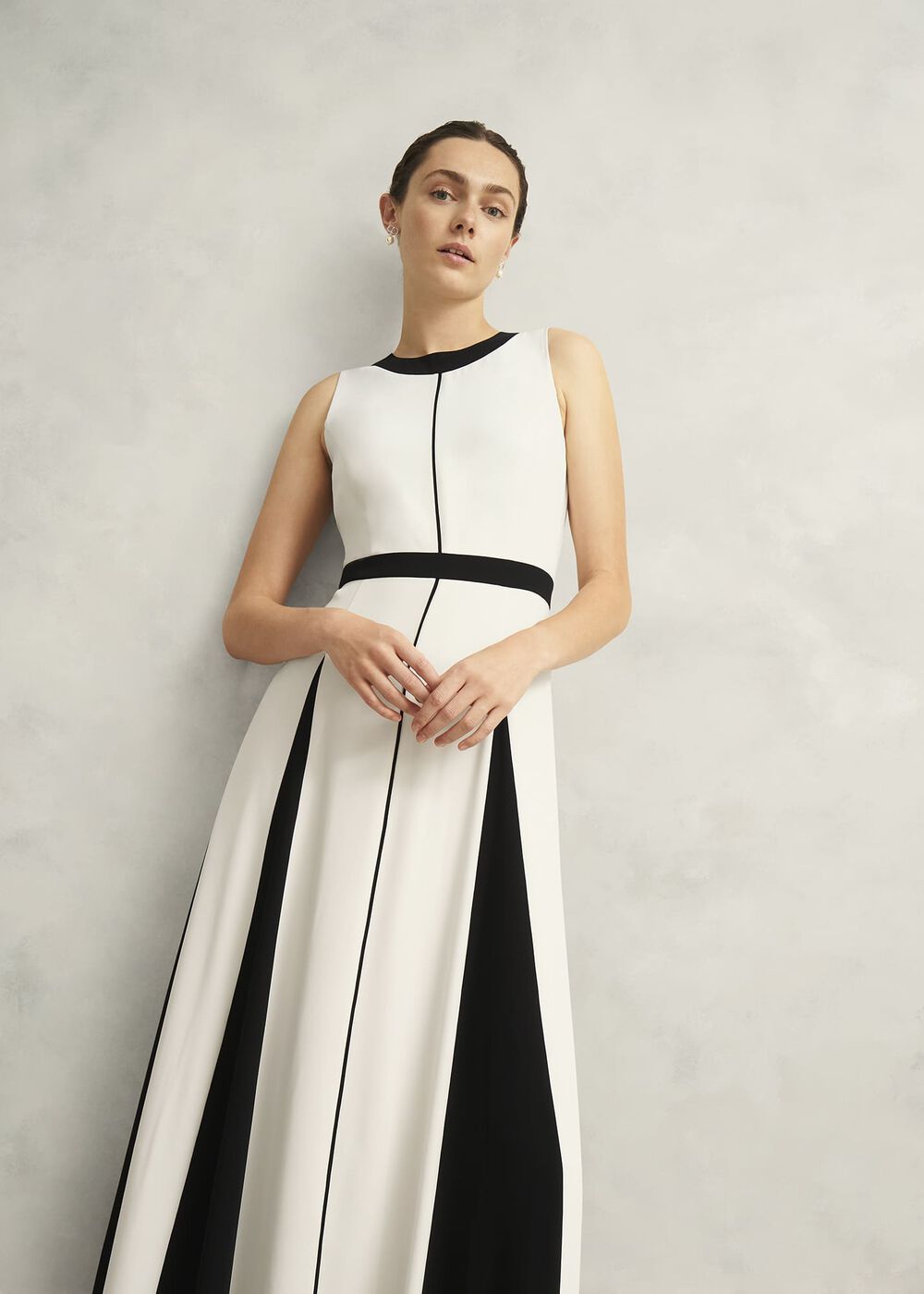 Jenn Colourblock Dress, Cream Black, hi-res