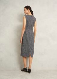 Marlyn Wool Jersey Dress, Black White, hi-res