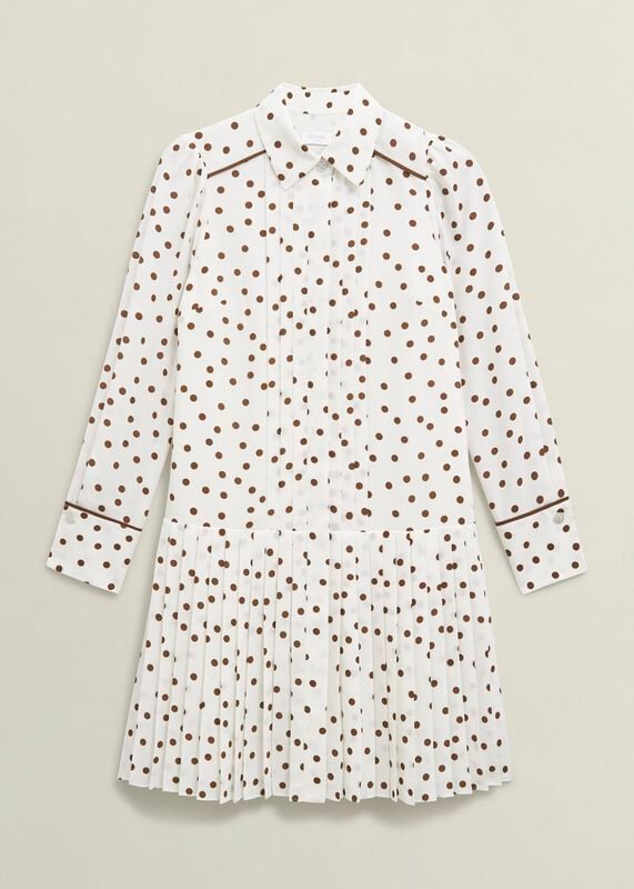 Francesca Pleated Spot Dress