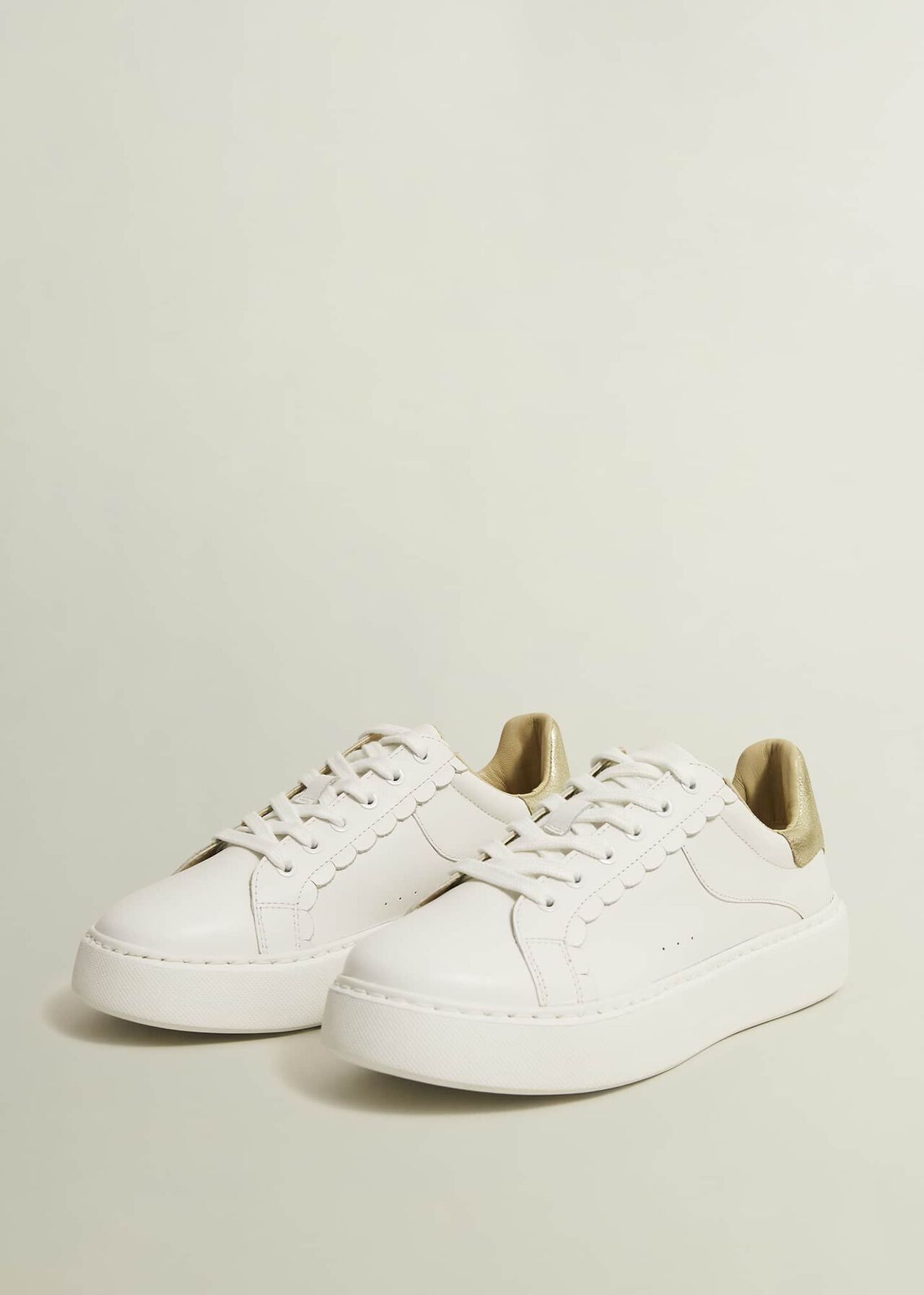 Dannie Leather Trainers, White, hi-res