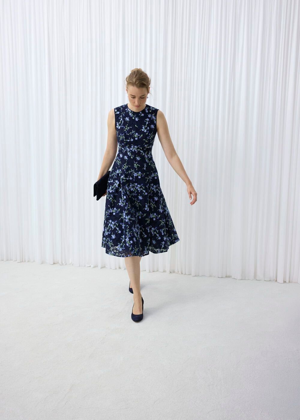 Ria Embroidered Floral Dress, Midnight Multi, hi-res