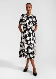 Petite Alva Dress, Ivory Black, hi-res