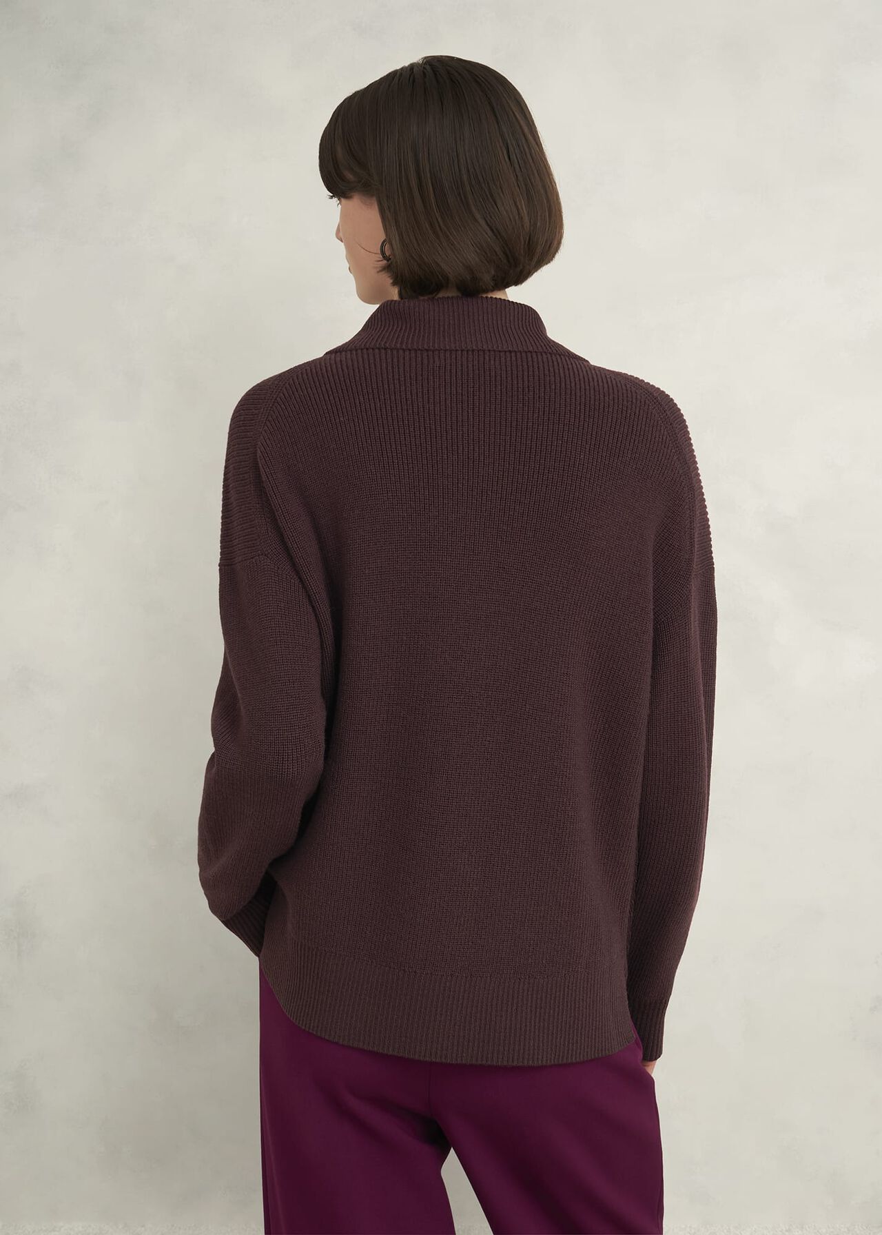 Brenna Merino Wool Sweater , Malbec, hi-res