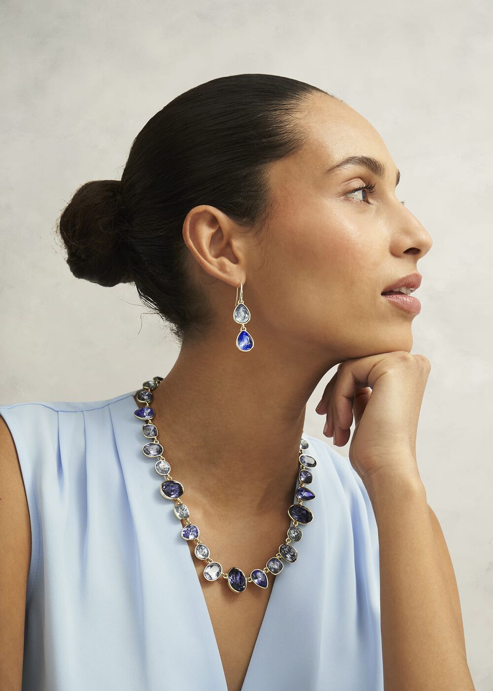 Indira Earrings, Blue Gold, hi-res