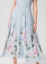 Carly Floral Midi Dress, Blue Multi, hi-res