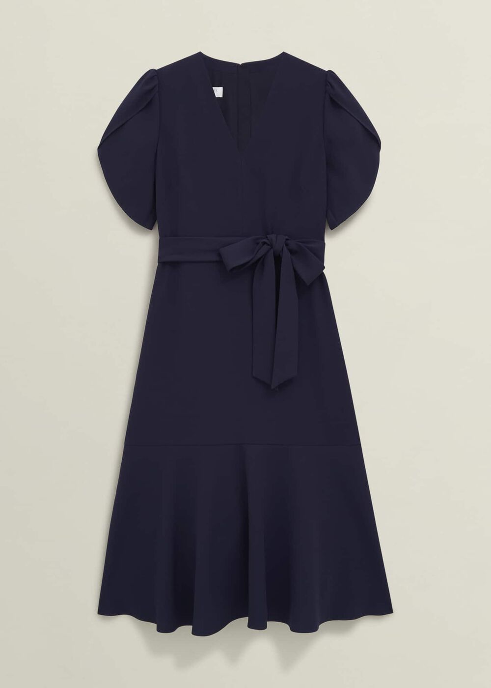 Pricilla Tie Midi Dress, Midnight, hi-res