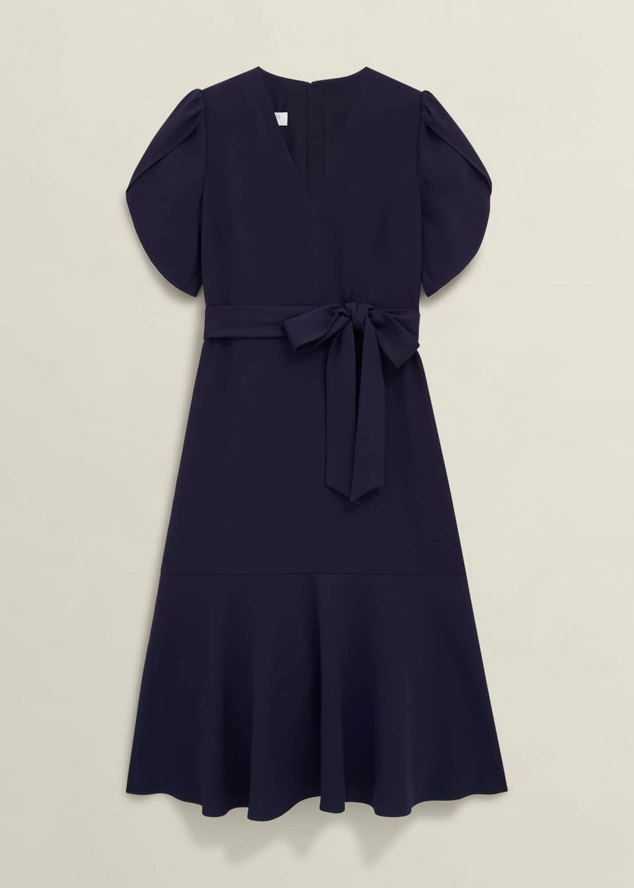Pricilla Tie Midi Dress, Midnight, hi-res