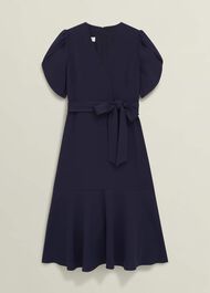 Pricilla Tie Midi Dress, Midnight, hi-res