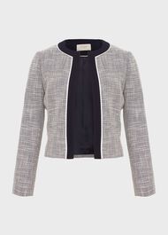 Petite Laurie Jacket With Cotton, Navy Ivory, hi-res