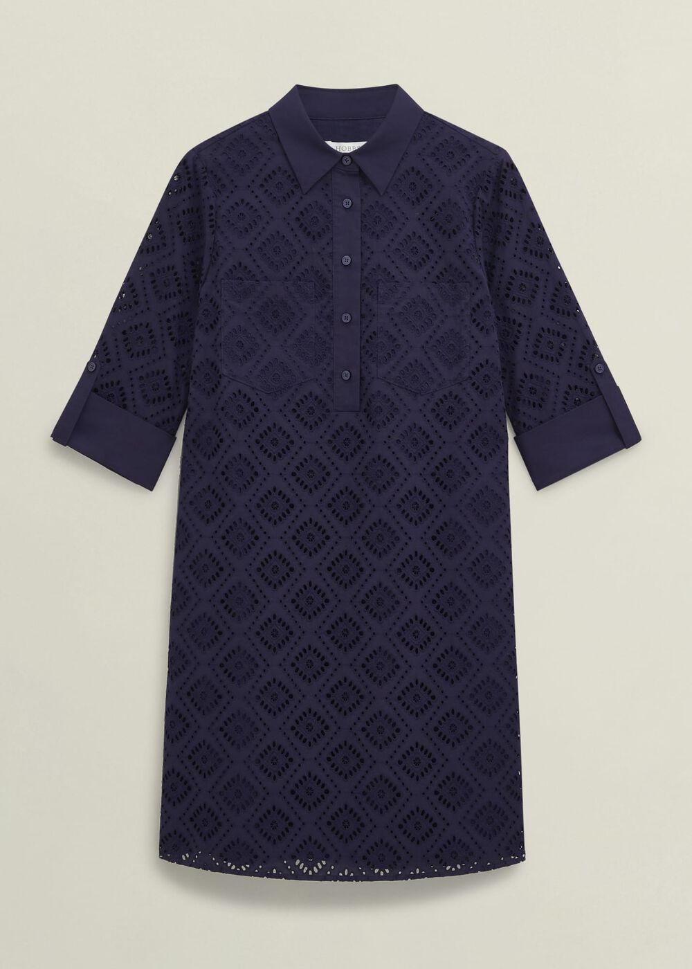 Petite Marcia Broderie Dress, True Navy, hi-res