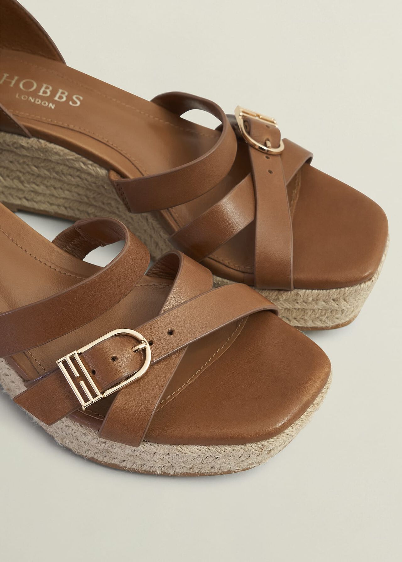 Paloma Leather Espadrilles, Tan, hi-res
