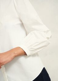 Trinity Cotton Blouse, White, hi-res