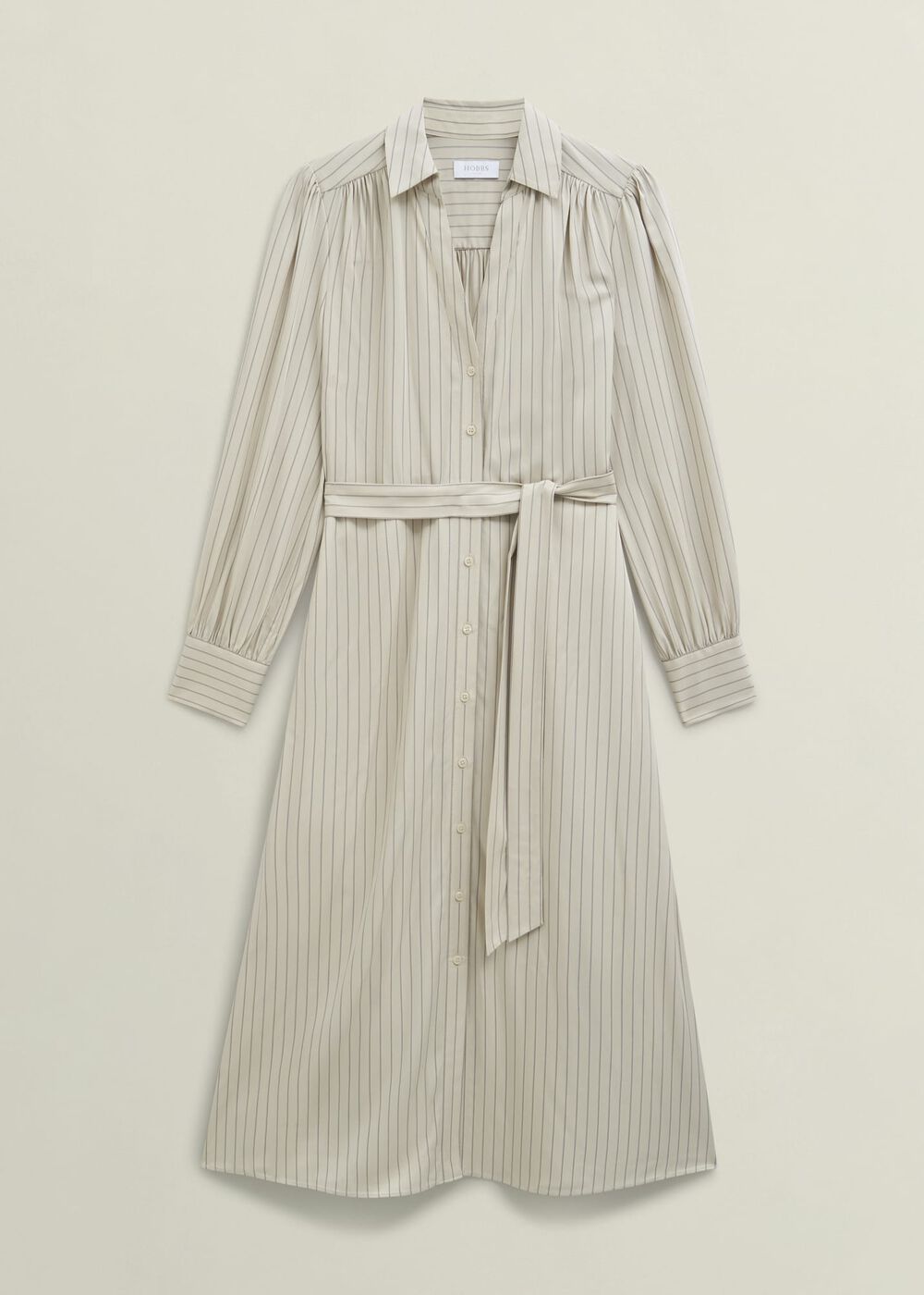 Neutral Eleanor Stripe Shirt Dress, Soft Beige, hi-res