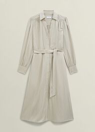 Neutral Eleanor Stripe Shirt Dress, Soft Beige, hi-res