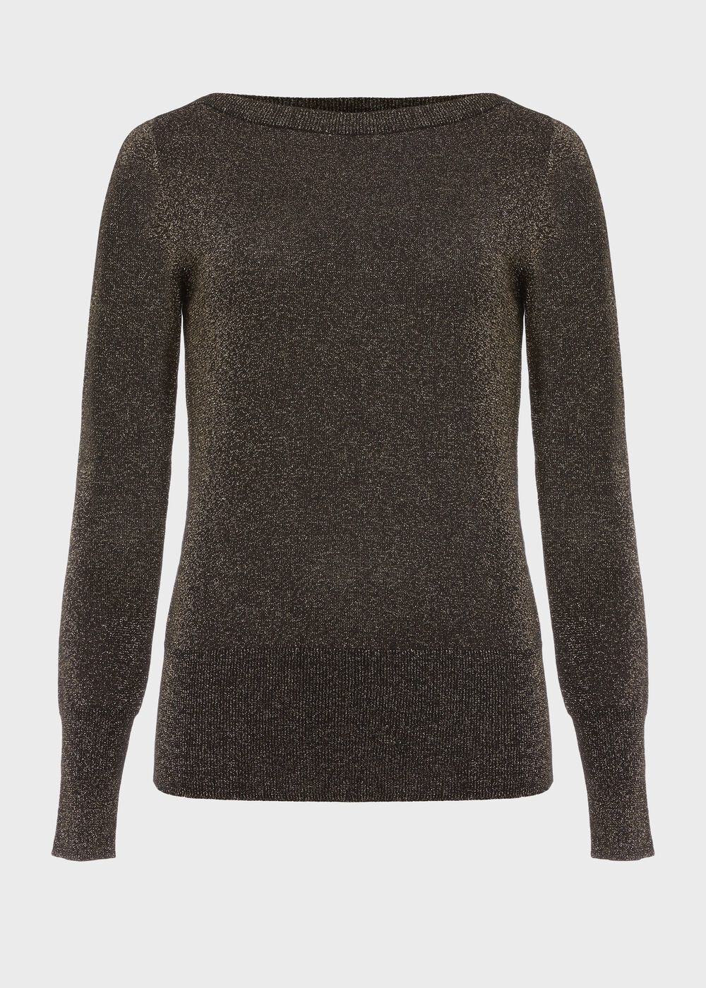 Anika Boatneck Sparkle Jumper, Gold Black, hi-res