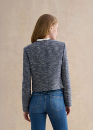 Aleena Tweed Blazer , Navy White, hi-res