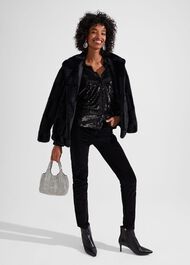 Greta Sequin Shirt, Black, hi-res