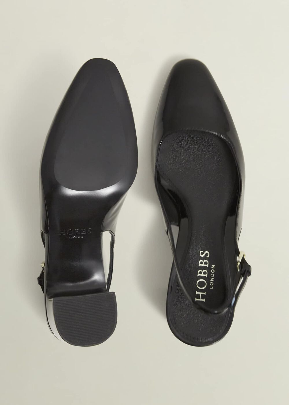 Lily Leather Slingbacks, Black, hi-res