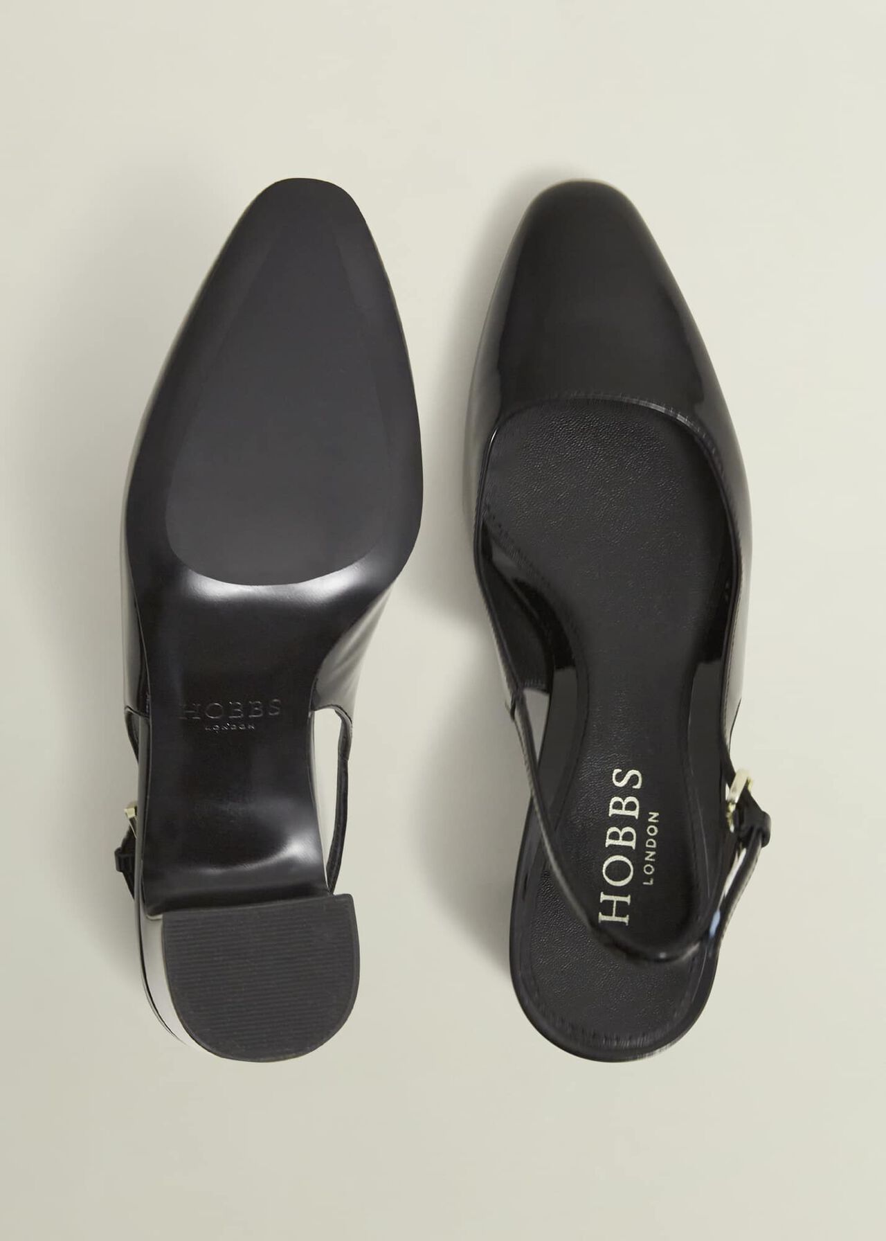 Lily Leather Slingbacks, Black, hi-res
