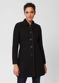 Elaine Tweed Coat, Black, hi-res