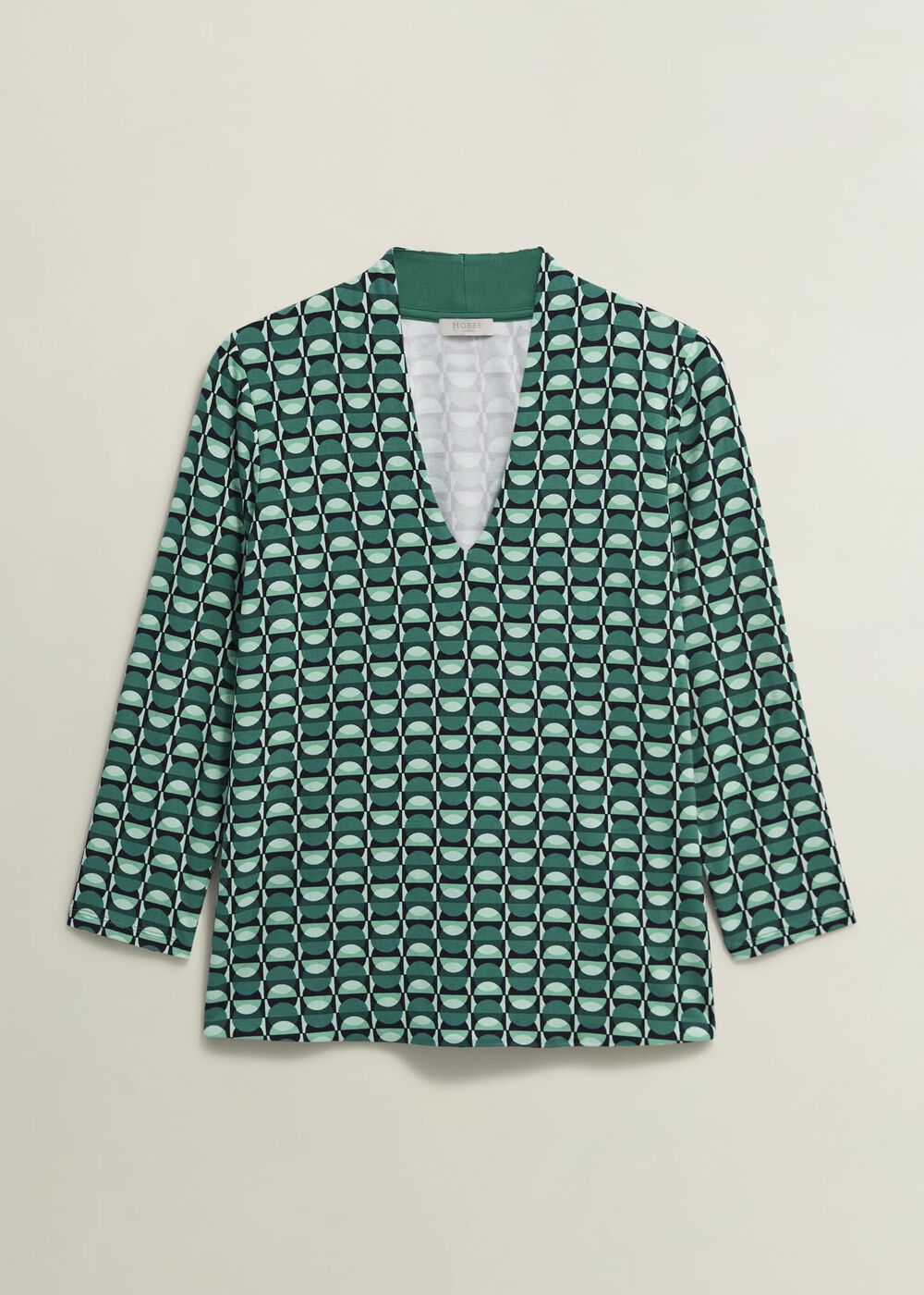Aimee Printed Top, Agate Green, hi-res